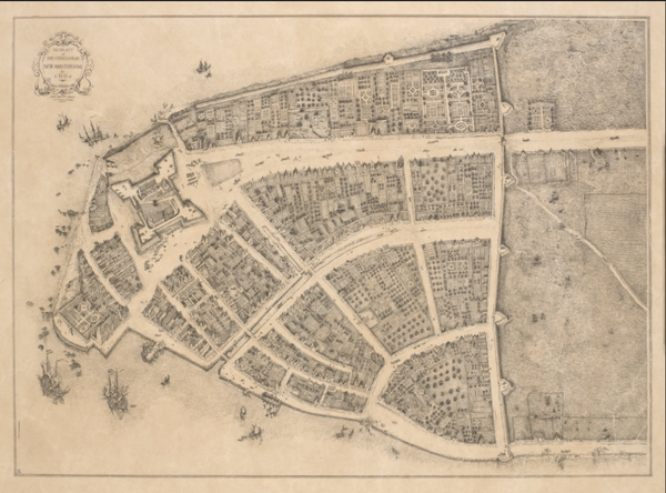 New York City - 1660 New Amsterdam Colonial Map