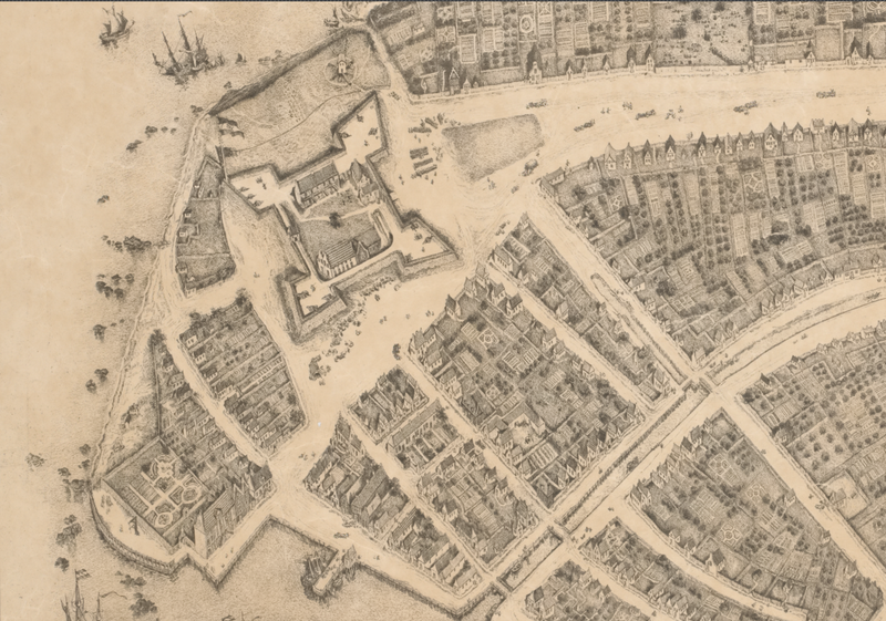 New York City - 1660 New Amsterdam Colonial Map