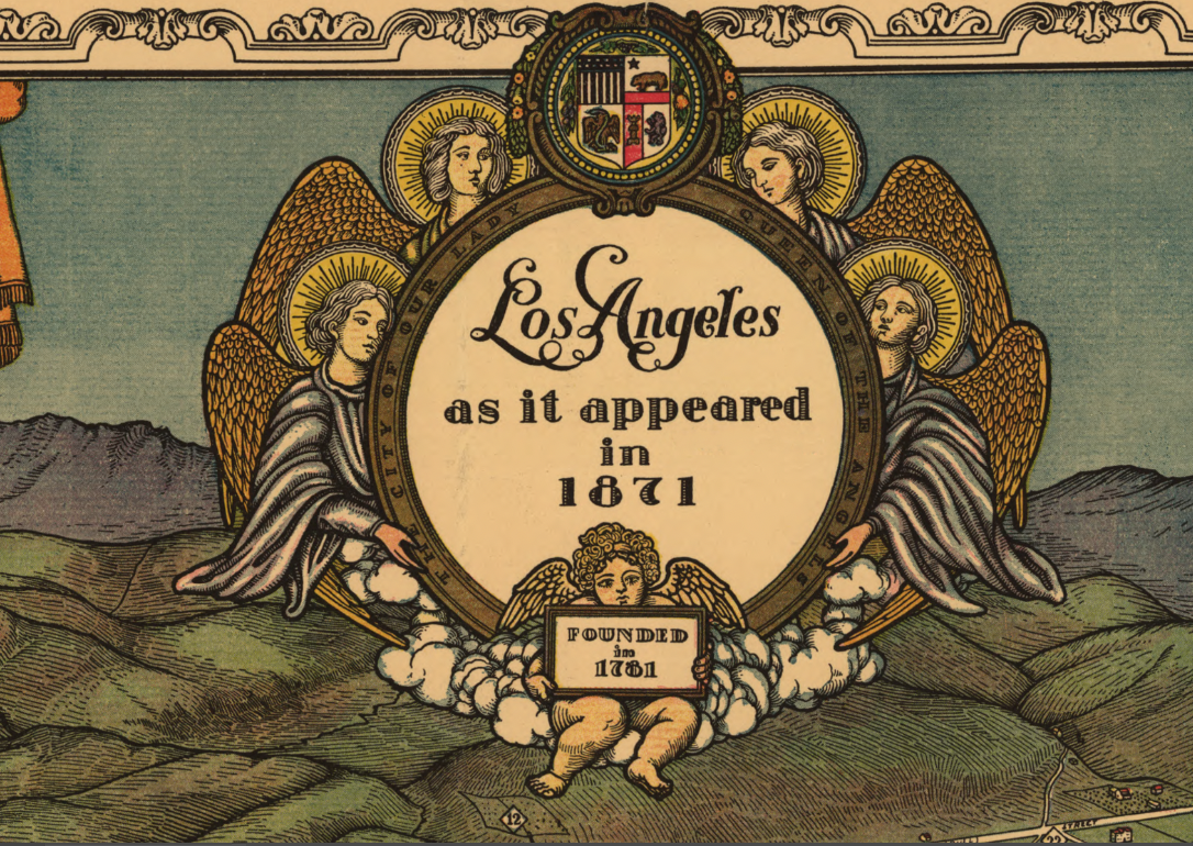 Los Angeles, California - 1871 Historical Reconstruction Map