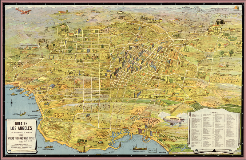 Los Angeles, California - 1932 "The Wonder City of America" Map