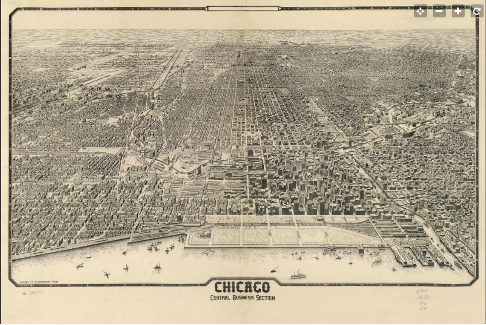 Chicago, Illinois - 1916 Central Business Section