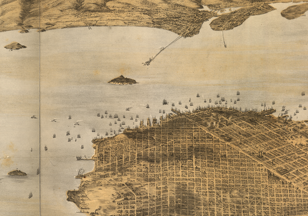 San Francisco, California - 1876 Bird's Eye View
