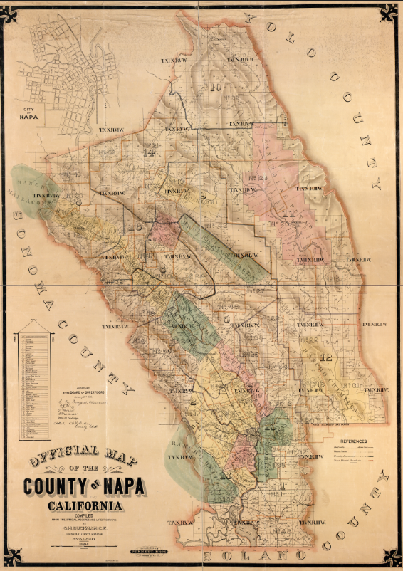 Napa County, California - 1895 Official Map