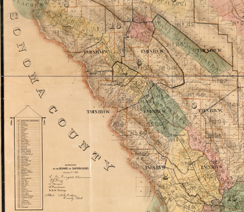 Napa County, California - 1895 Official Map