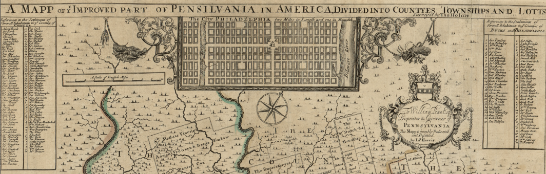 Philadelphia, Pennsylvania - 1687 Colonial Map