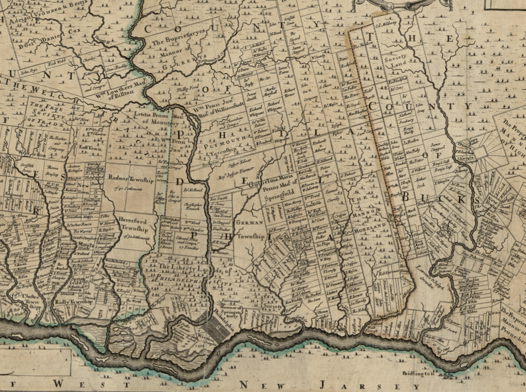 Philadelphia, Pennsylvania - 1687 Colonial Map