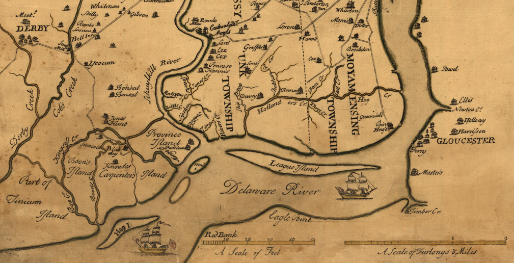 Philadelphia, Pennsylvania - 1752 Map with State House View