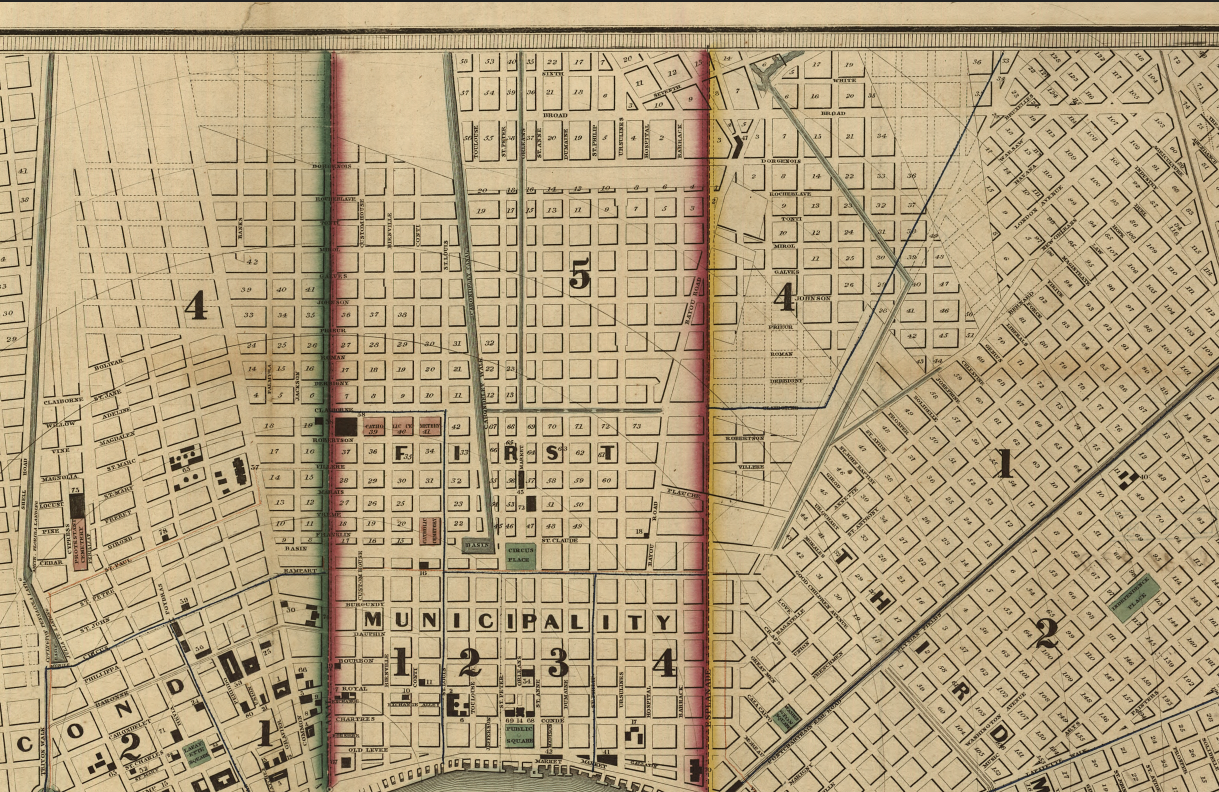 New Orleans, Louisiana – 1845 Norman’s Plan of New Orleans & Environs