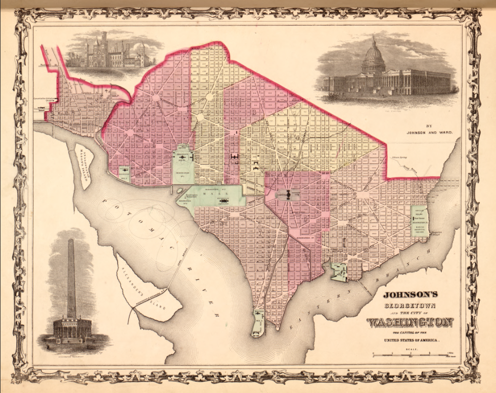 Washington City and Georgetown – Civil War–Era Ward Map