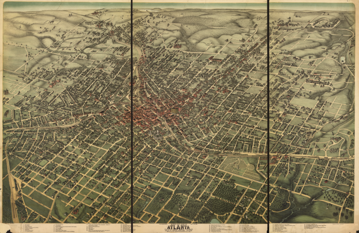 Atlanta, Georgia – 1892 City Map