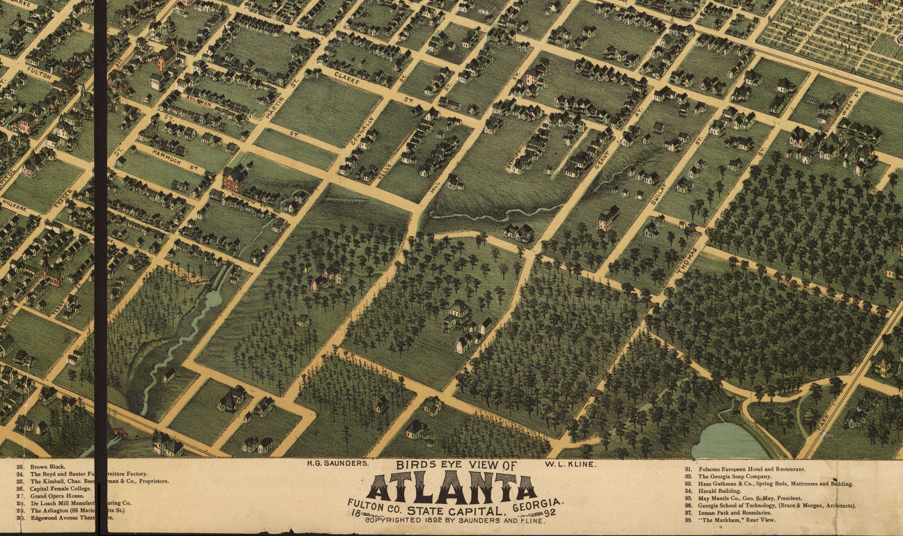Atlanta, Georgia – 1892 City Map