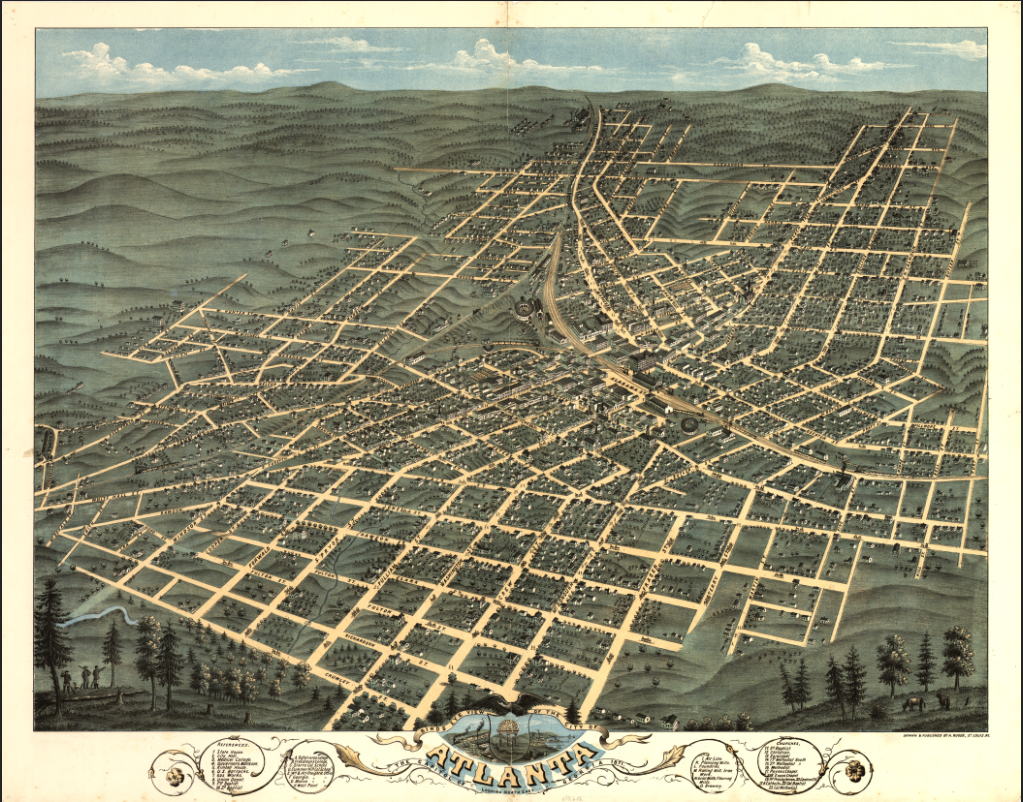 Atlanta, Georgia – 1871 City Map
