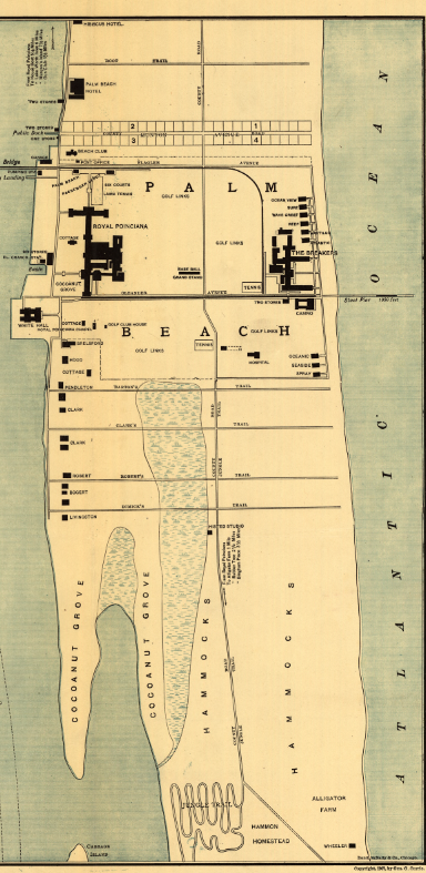 West Palm Beach, Florida – Early City and Lake Worth Development Map