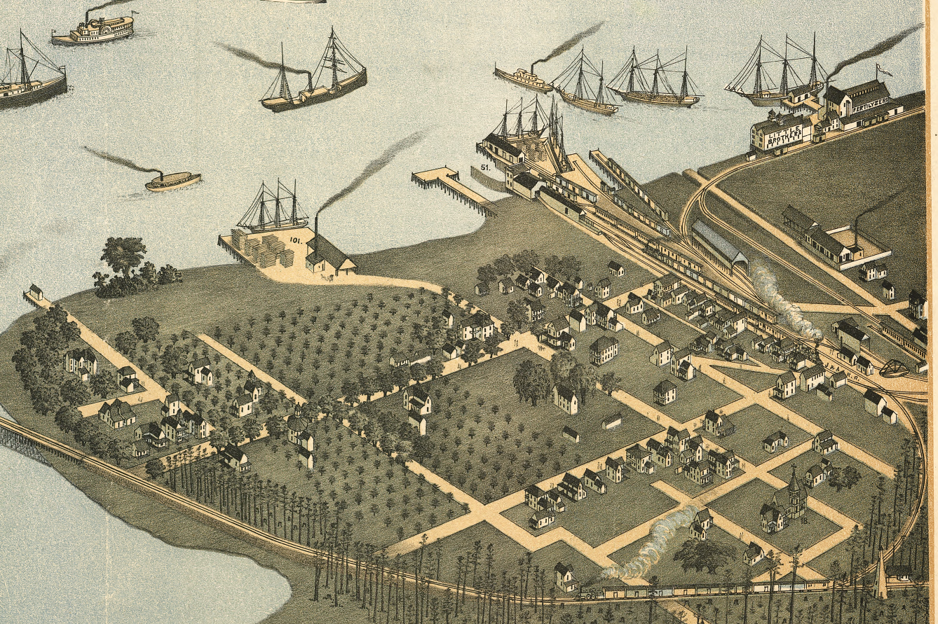 Jacksonville, Florida – Bird’s-Eye View 1893 City Map