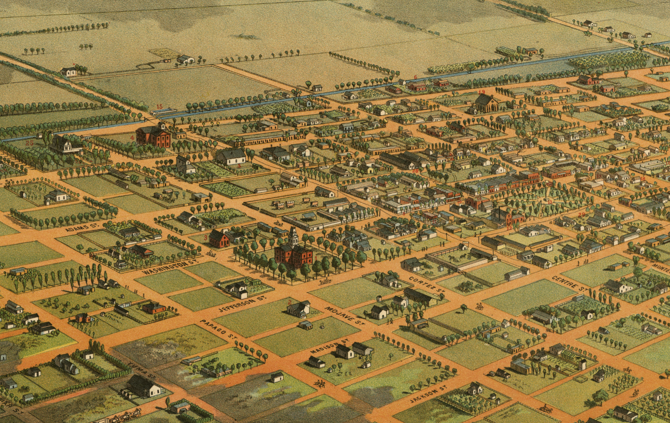 Phoenix, Arizona – 1885 Bird’s-Eye View