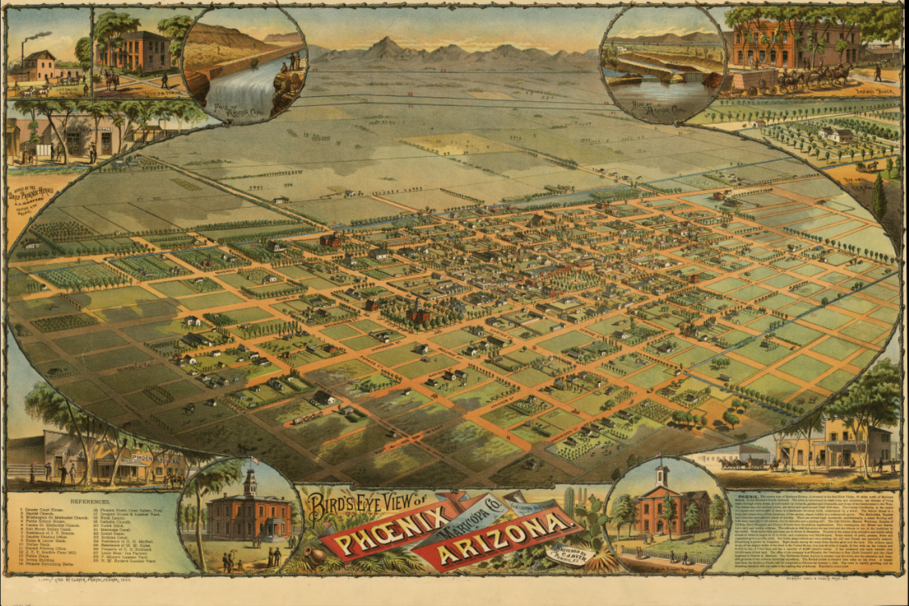 Phoenix, Arizona – 1885 Bird’s-Eye View