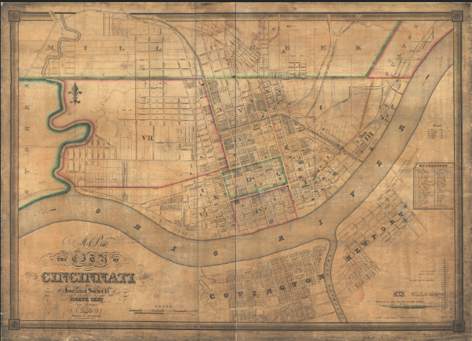 Cincinnati, Ohio – 1838 City Map