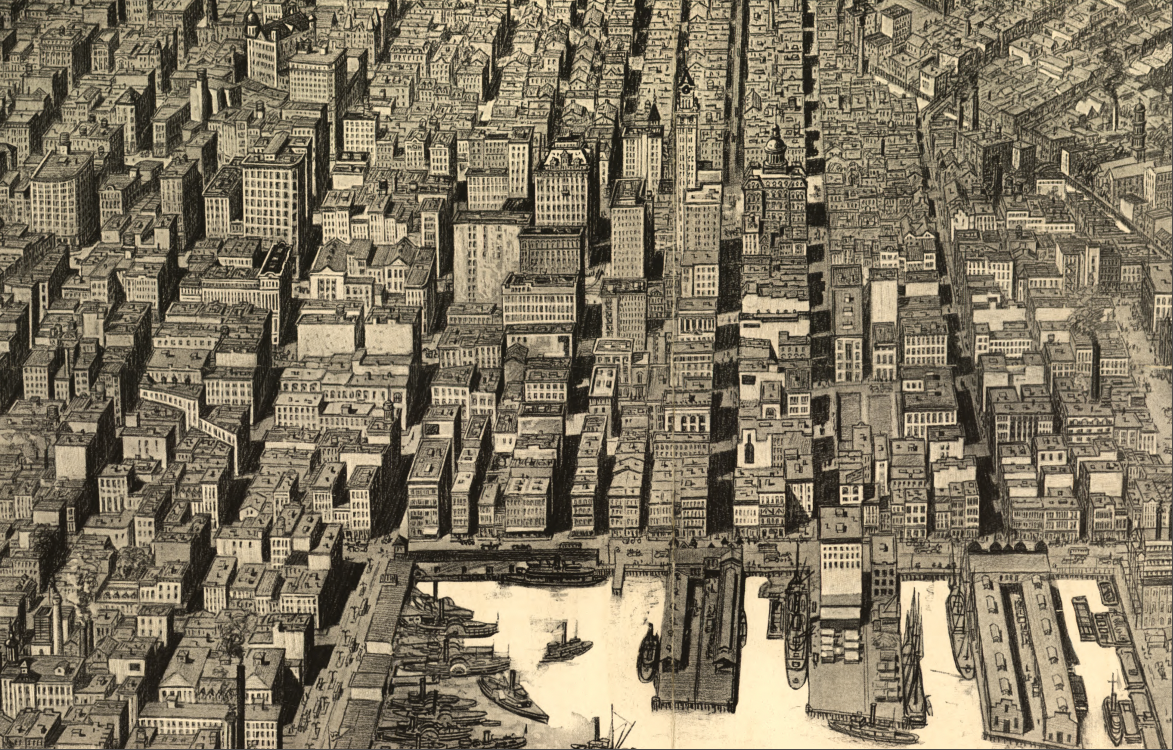 Baltimore, Maryland – Bird’s-Eye View of the Heart of Baltimore Map