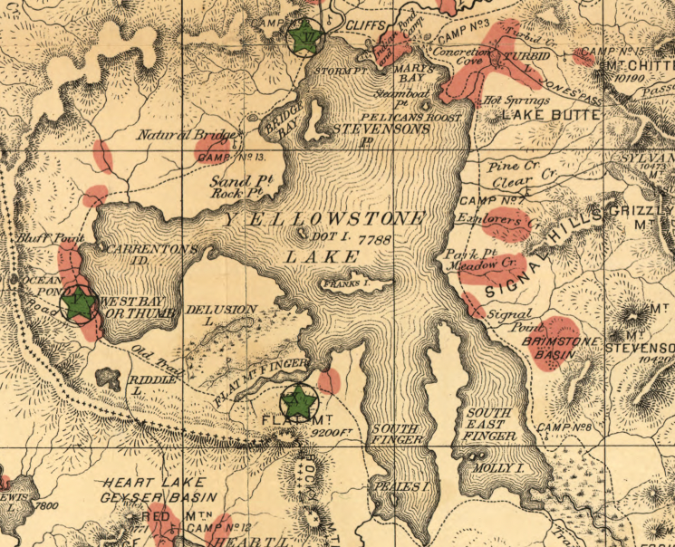 Yellowstone National Park – 1881 Map of the Yellowstone National Park