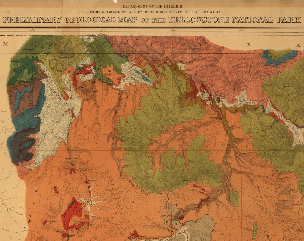 Yellowstone National Park – 1878 Preliminary Geological Map