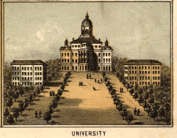 Madison, Wisconsin – 1867 Panoramic View Featuring the Wisconsin State Capitol and University