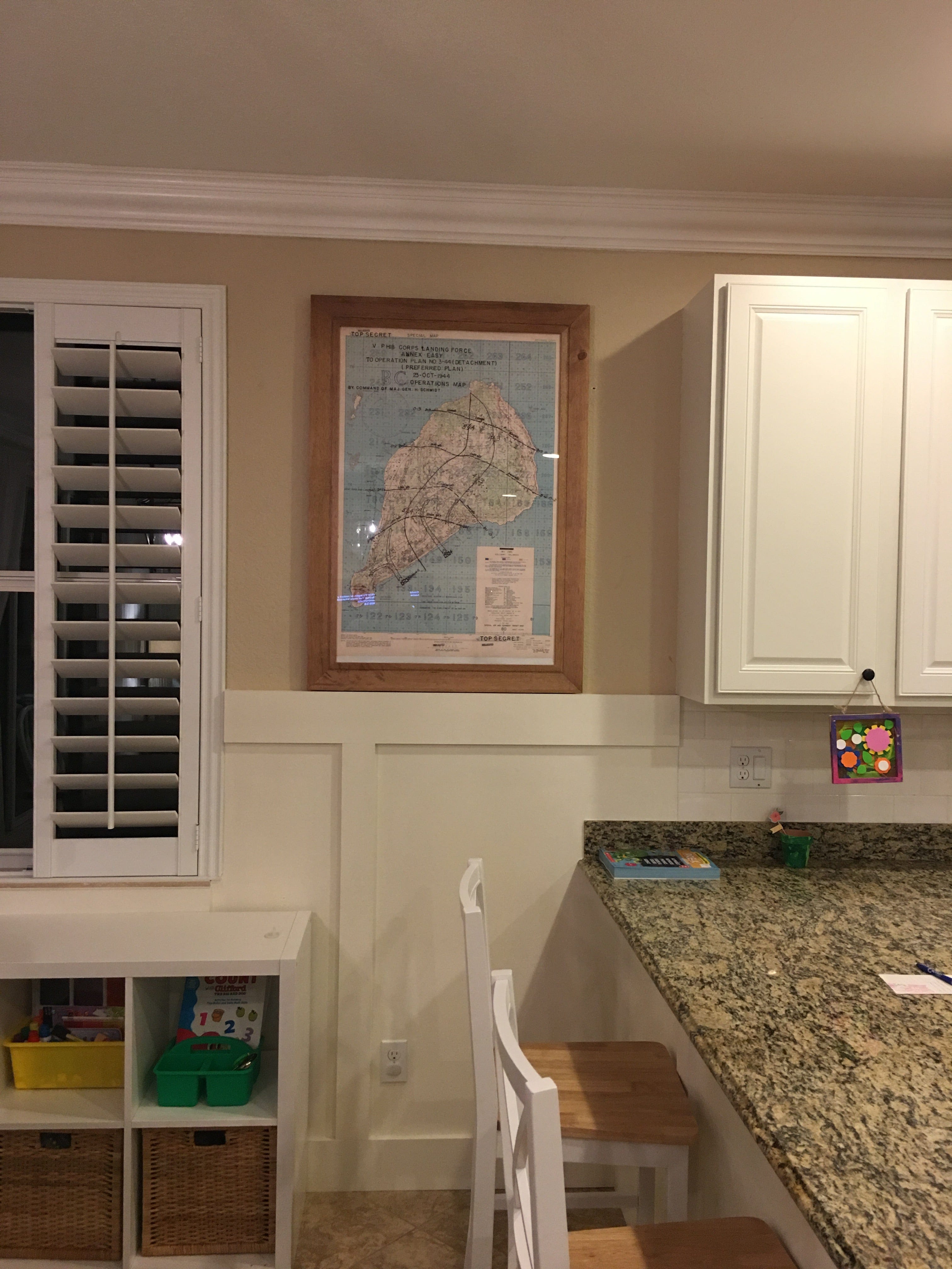 Iwo Jima, Japan – 1945 U.S. Assault Plan Battle Map