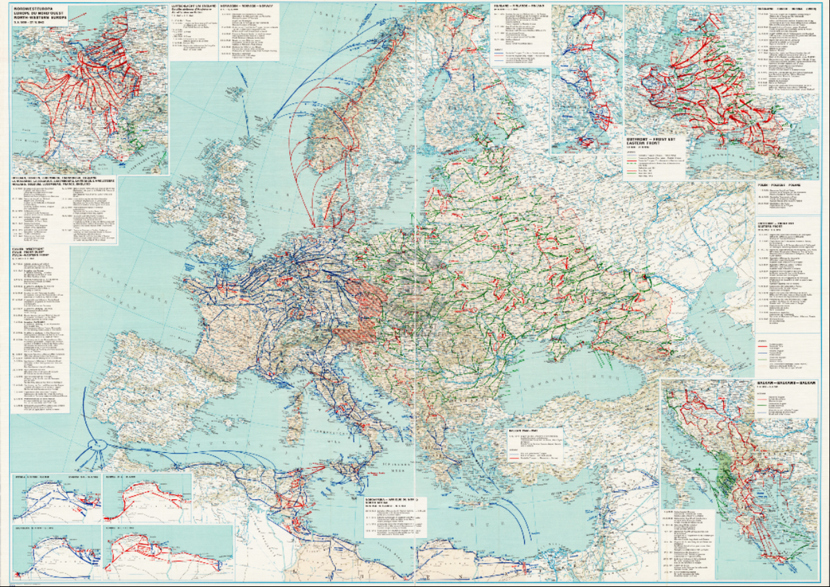 European Theater of Operations – 1939–1945 World War II Strategic Map