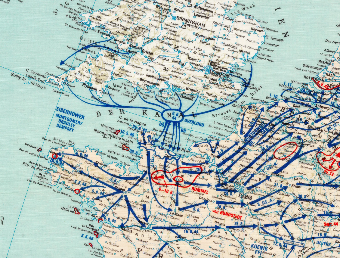Battle Archives Map 28x20 European Theater of Operations 1939-1945
