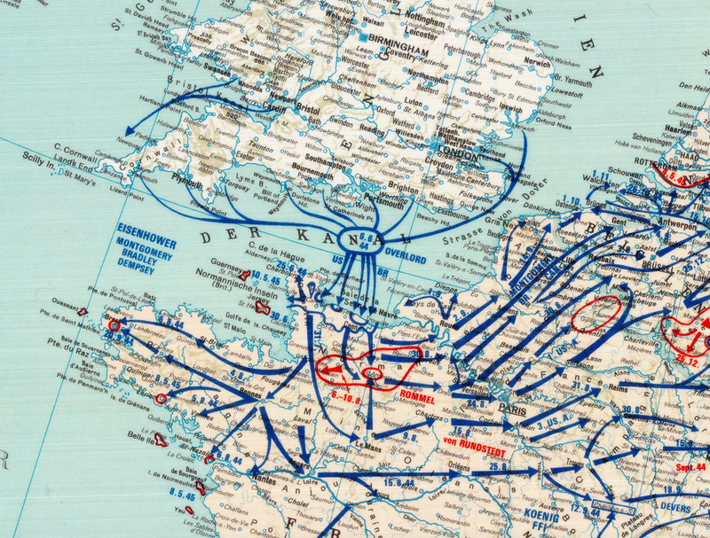 Battle Archives Map 28x20 European Theater of Operations 1939-1945