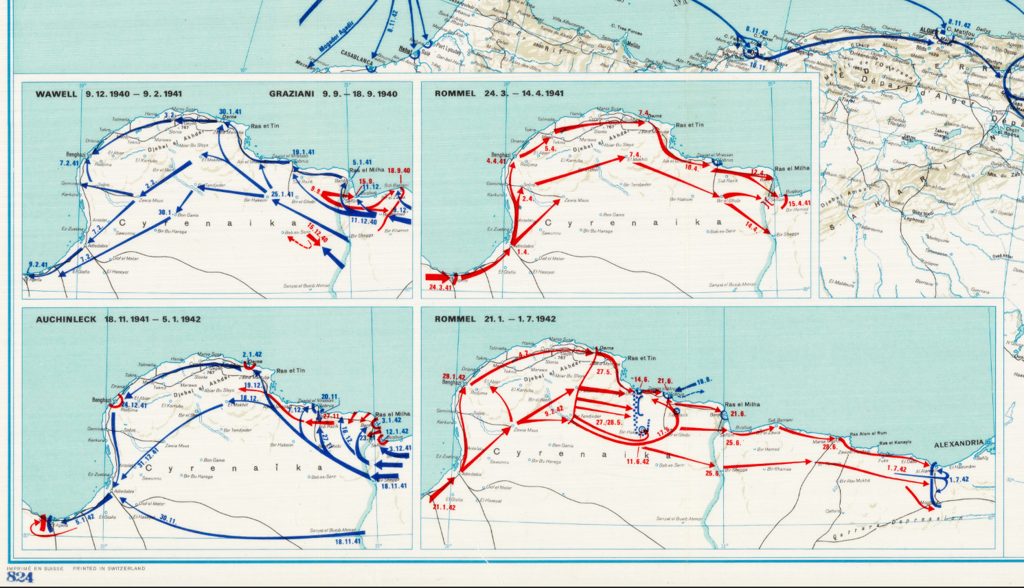 Battle Archives Map 28x20 European Theater of Operations 1939-1945