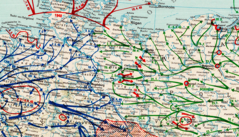 Battle Archives Map 28x20 European Theater of Operations 1939-1945
