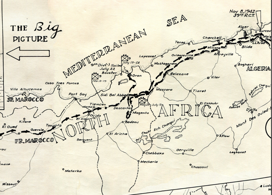 European Campaign of the 9th Infantry Division – World War II Campaign Map