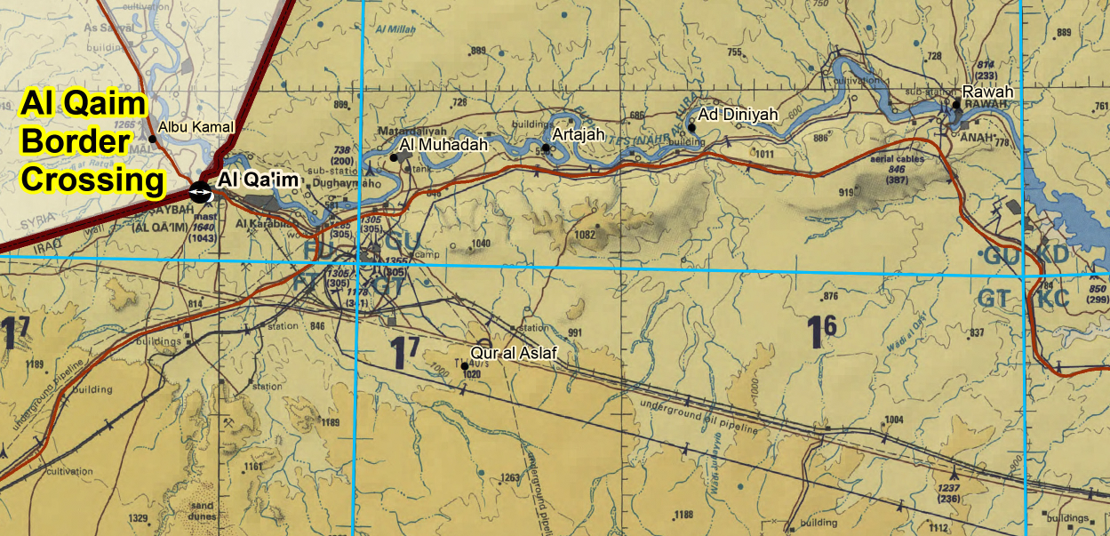 Al Anbar Province, Iraq Topographical Map