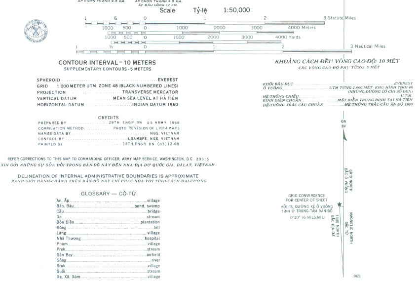 An Loc 1:50,000 Topographical Map