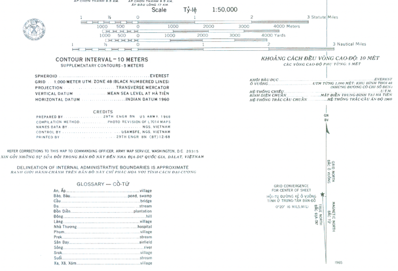 An Loc 1:50,000 Topographical Map