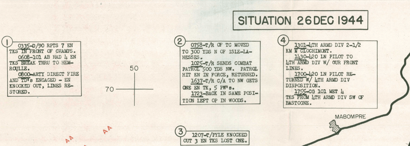 Battle Archives Map Ardennes Counteroffensive (Battle of the Bulge) 26 December Situation Map Around Bastogne