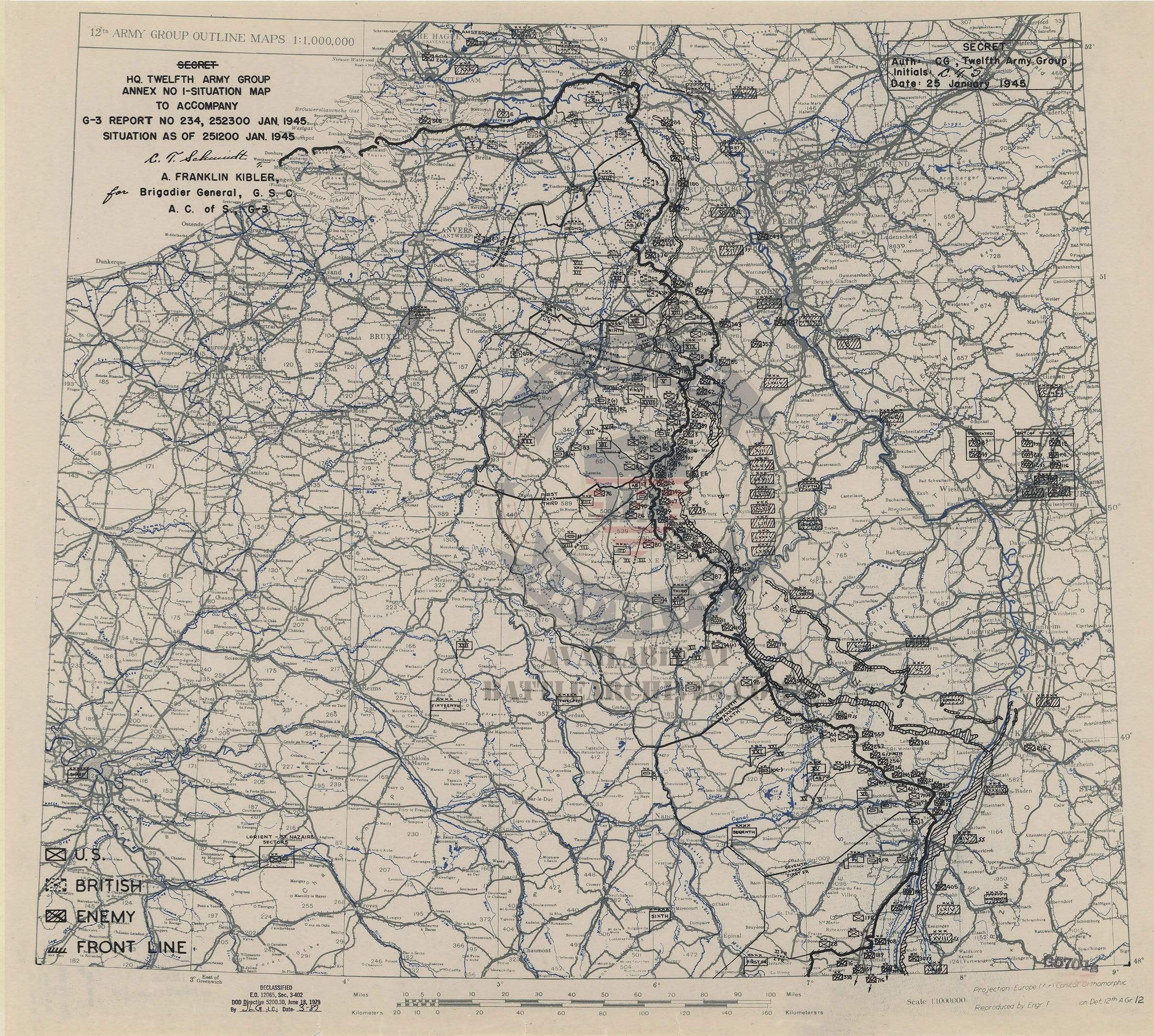 Battle Archives Map Ardennes Counteroffensive (Battle of the Bulge)