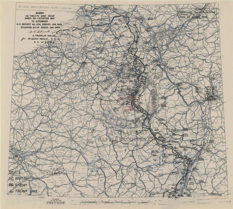 Battle Of The Bulge Map - Front Line Progression Map