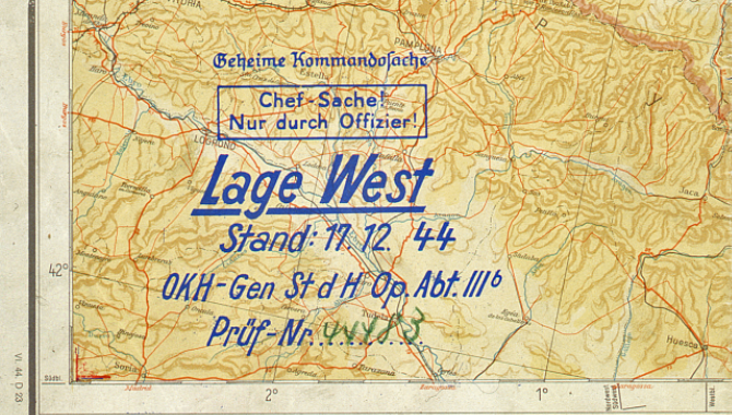 Ardennes Counteroffensive (Battle of the Bulge) German Front Lines Battle Map