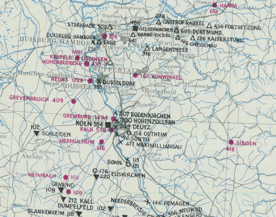 Battle Archives Map Army Air Corps #2-January 1945 Attacks of 100+ Tons