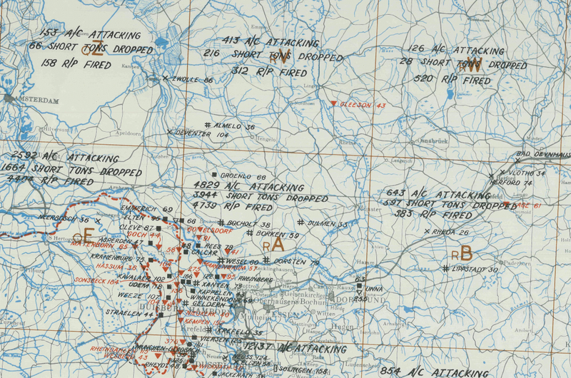 Battle Archives Map Army Air Corps #3-February 1945 Attacks of 25+ Tons