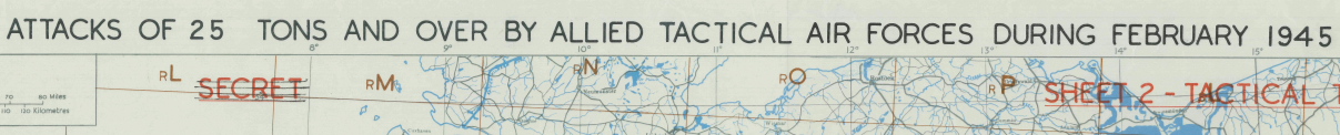 Battle Archives Map Army Air Corps #3-February 1945 Attacks of 25+ Tons