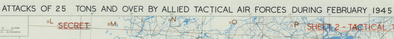 Battle Archives Map Army Air Corps #3-February 1945 Attacks of 25+ Tons