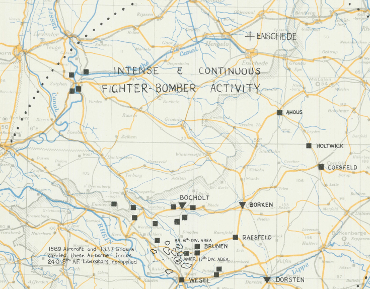 Battle Archives Map Army Air Corps #4-Attacks on 24 March 1945