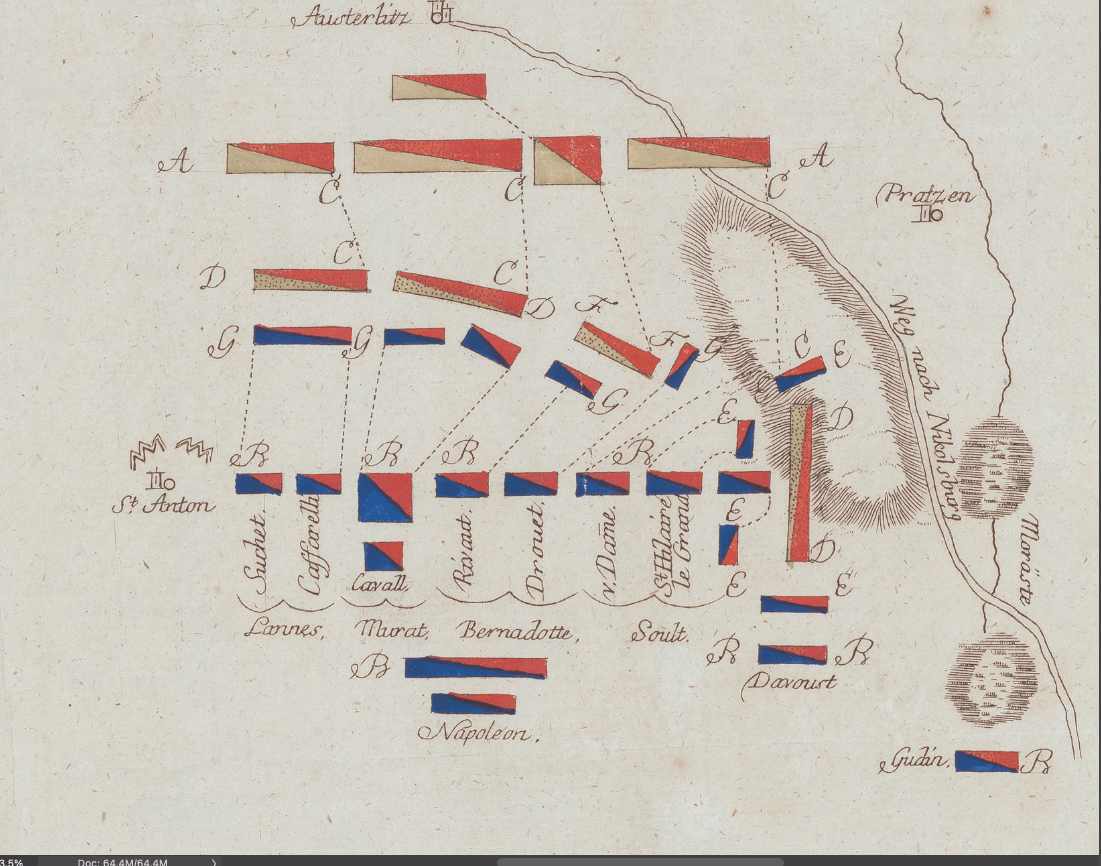 Battle Archives Map Austerlitz Hand Drawn Battle Map