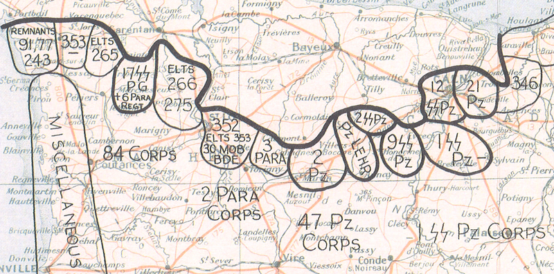 Battle Archives Map Breakout from Normandy (German Order of Battle)