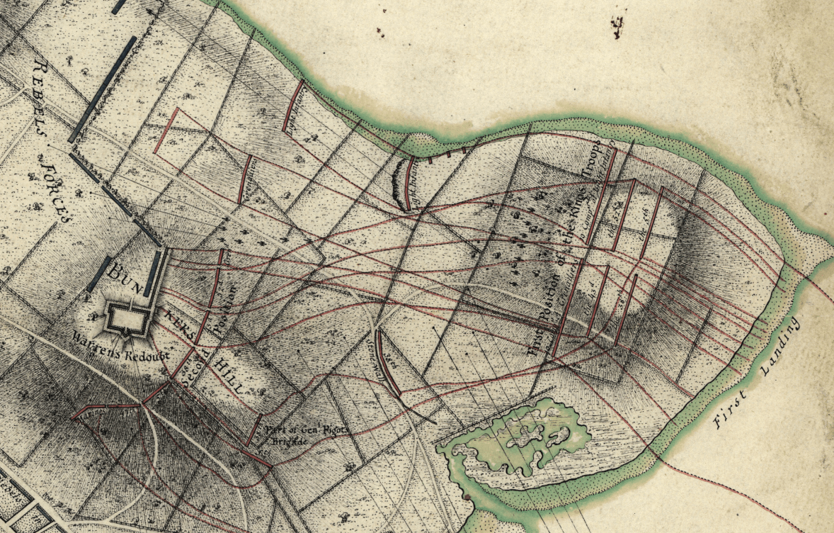 Battle Archives Map Bunker Hill, Massachusetts 1775 British Battle Map