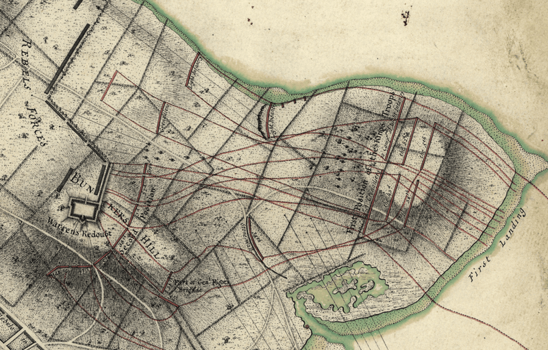 Battle Archives Map Bunker Hill, Massachusetts 1775 British Battle Map