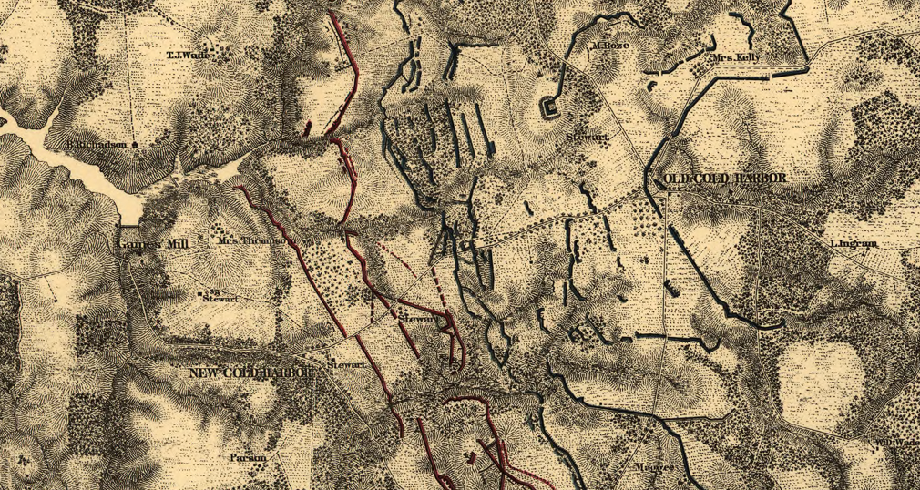 Battle Archives Map Cold Harbor Trench Lines Map