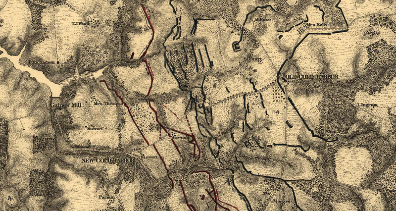 Battle Archives Map Cold Harbor Trench Lines Map